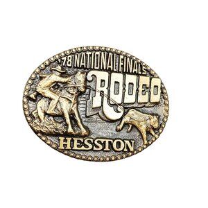 1978 Hesston National Finals Rodeo Belt Buckle Vintage Fourth Edition Collectors